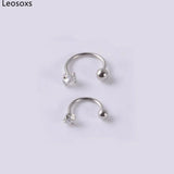 Leosoxs 2pc Zircon Earrings Stainless Steel Ear Studs
