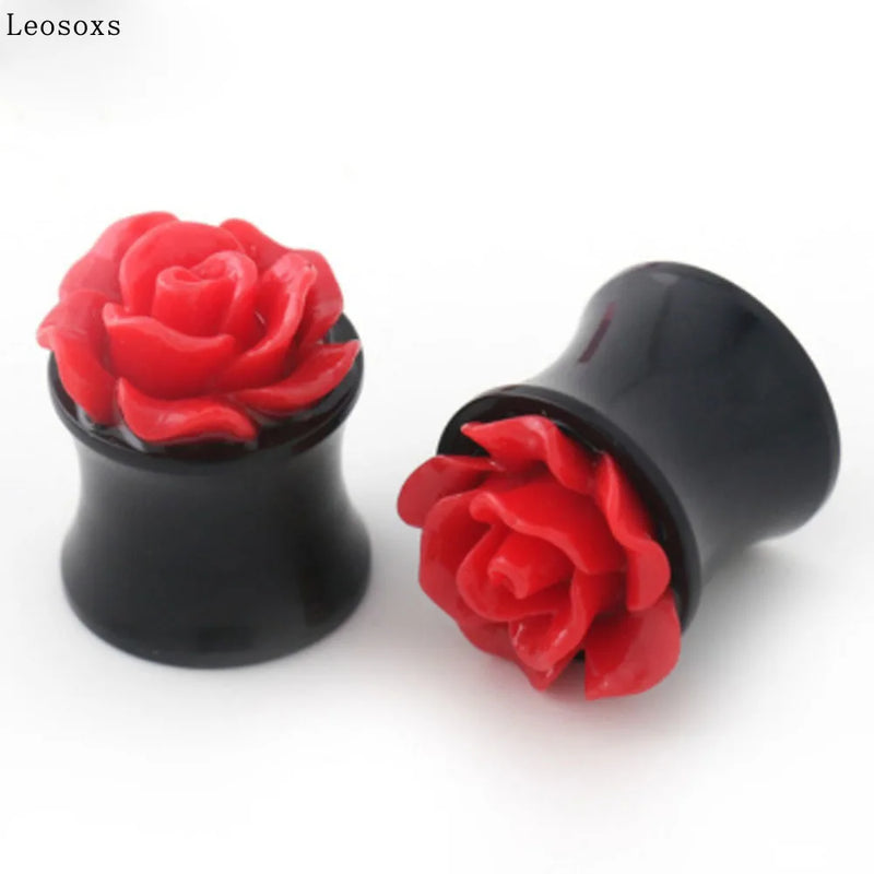 2pcs 6-25mm Acrylic Ear Hollow Tunnel Plugs Single Flared Ear Gauges