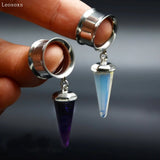 Leosoxs 2pcs Stainless Steel Auricle Piercing Ear Expansion