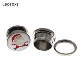 Leosoxs 2pcs Stainless Steel Ear Tunnels 4-25mm Christmas Earrings