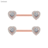 2pcs Stainless Steel Zircon Breast Ring Piercing Jewelry