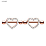 2pcs Stainless Steel Zircon Breast Ring Piercing Jewelry