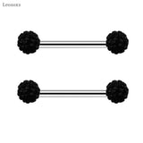 2pcs Stainless Steel Zircon Breast Ring Piercing Jewelry