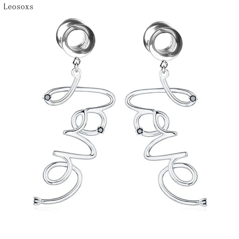 Leosoxs 2pcs Love Letter Ear Piercing Jewelry