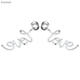 Leosoxs 2pcs Love Letter Ear Piercing Jewelry