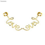 Leosoxs 2pcs Love Letter Ear Piercing Jewelry