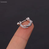 Leosoxs Zircon Ear Clip Stainless Steel Piercing Jewelry