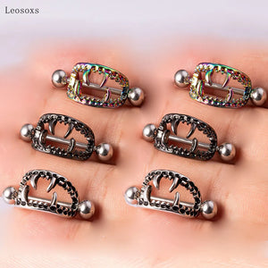 2pcs Stainless Steel Tooth Milk Ring Body Piercing Jewelry