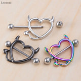 2pcs Stainless Steel Strawberry Cake Rabbit Cat Moon Breast Ring Piercing