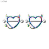 2pcs Stainless Steel Strawberry Cake Rabbit Cat Moon Breast Ring Piercing