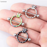 2pcs Stainless Steel Strawberry Cake Rabbit Cat Moon Breast Ring Piercing