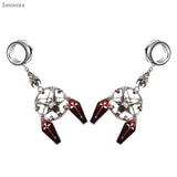 Leosoxs 2pcs Ancient Star Wind Shofar Skull Cross Ear Piercing