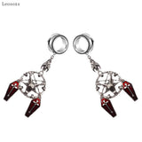 Leosoxs 2pcs Ancient Star Wind Shofar Skull Cross Ear Piercing