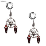 Leosoxs 2pcs Ancient Star Wind Shofar Skull Cross Ear Piercing