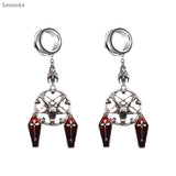Leosoxs 2pcs Ancient Star Wind Shofar Skull Cross Ear Piercing