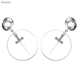 Leosoxs 2pcs Sword Earrings Witch Pendant