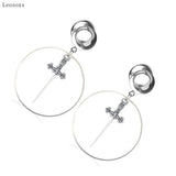 Leosoxs 2pcs Sword Earrings Witch Pendant