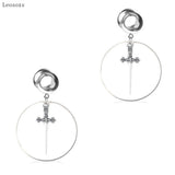 Leosoxs 2pcs Sword Earrings Witch Pendant
