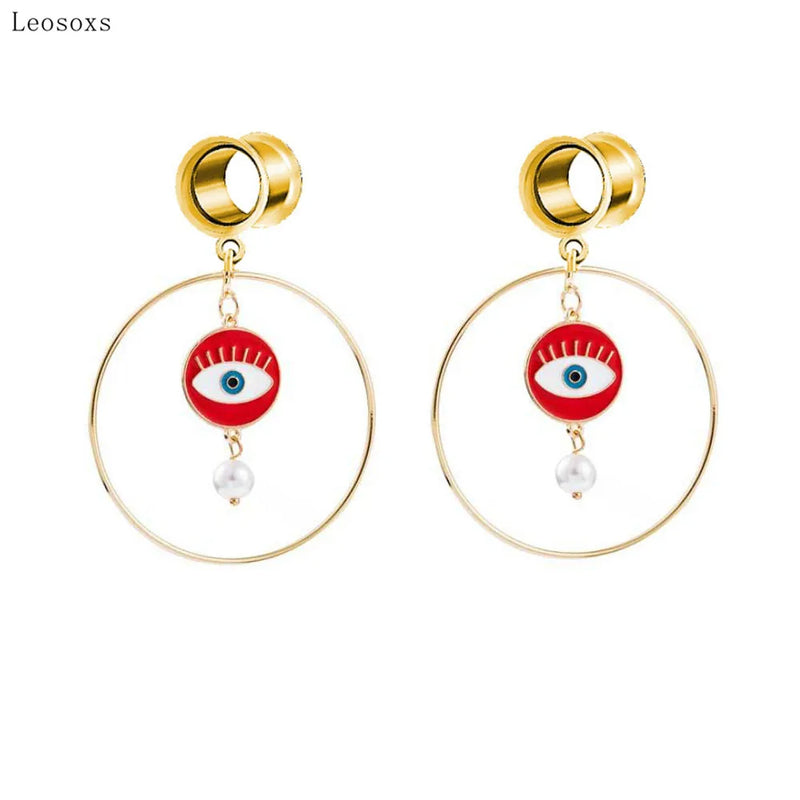 Leosoxs 2pcs Pearl Geometric Earrings