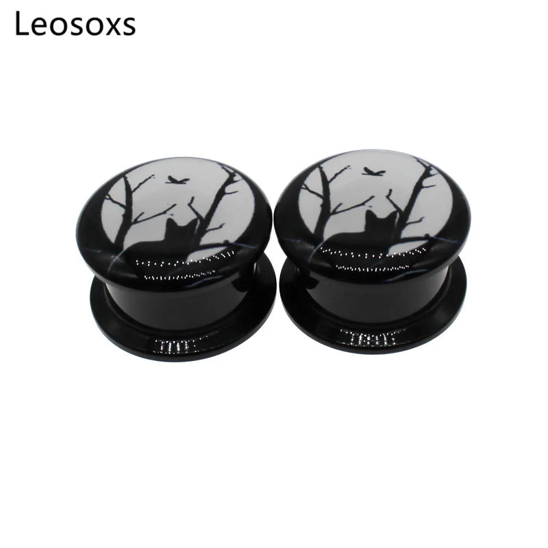 2pcs Hot Acrylic Ear Stud Thread Tunnel Earplugs 4-25mm Piercing Jewelry