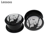 2pcs Hot Acrylic Ear Stud Thread Tunnel Earplugs 4-25mm Piercing Jewelry