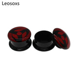 Leosoxs 2pcs Acrylic Double Horn Ear Expanding Tunnel Earplugs
