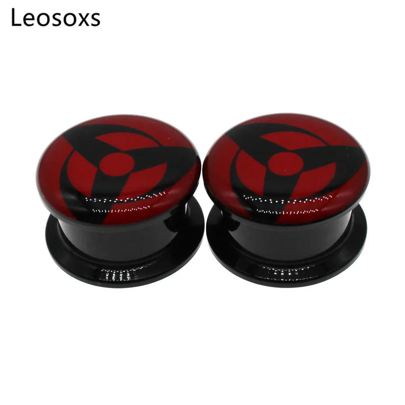Leosoxs 2pcs Acrylic Double Horn Ear Expanding Tunnel Earplugs