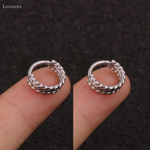 Leosoxs 2pcs Twist Open Nose Ring Ear Bone Piercing Jewelry