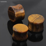 Leosoxs 2pcs Tiger Eye Stone Ear Expander Rod EAR TUNNEL