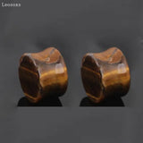Leosoxs 2pcs Tiger Eye Stone Ear Expander Rod EAR TUNNEL