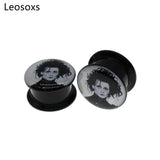 Leosoxs 2pcs Acrylic Ear Tunnel Earplugs, 4mm-25mm Piercing Jewelry
