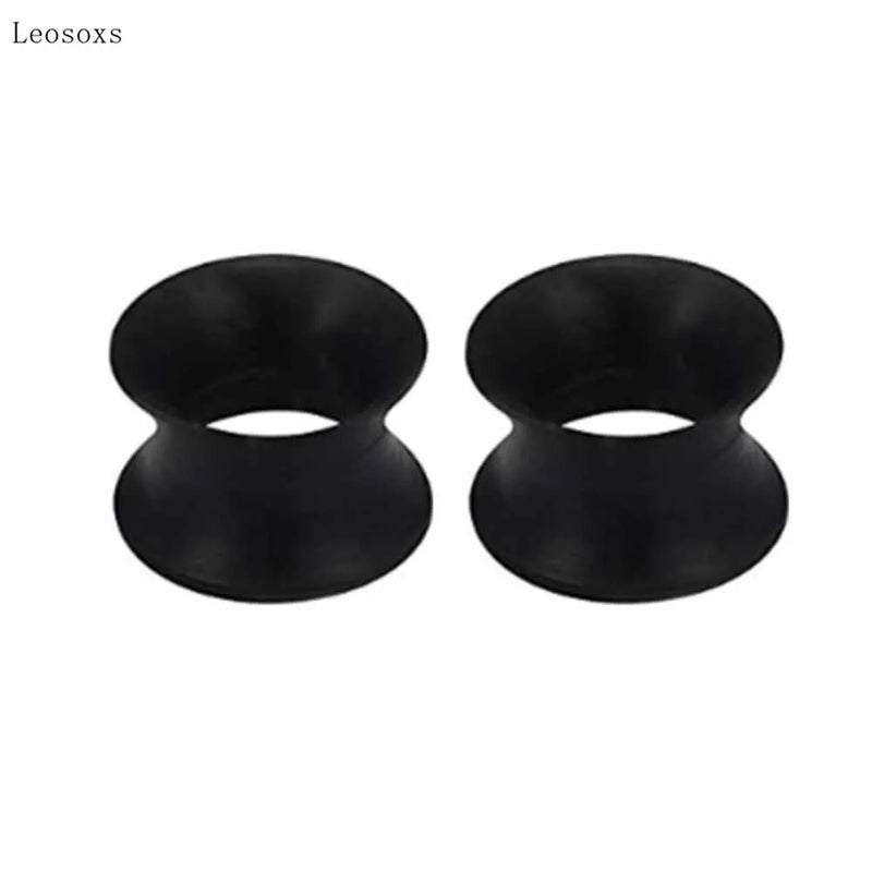 Leosoxs 2pcs Silicone Hollow Brace Big Ears 4-25mm Piercing Jewelry
