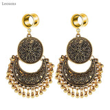 Leosoxs 2pcs Stainless Steel Dangle Gauges Earring Expander 6-25mm