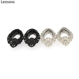 Leosoxs 2pcs Stainless Steel Water Drop Ear Piercing Plugs 8-25mm