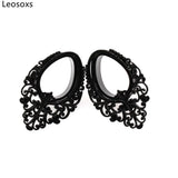 Leosoxs 2pcs Stainless Steel Water Drop Ear Piercing Plugs 8-25mm