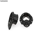 Leosoxs 2pcs Stainless Steel Water Drop Ear Piercing Plugs 8-25mm