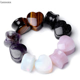 Leosoxs Heart-shaped Stone Pinna Earrings Piercing Jewelry