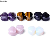 Leosoxs Heart-shaped Stone Pinna Earrings Piercing Jewelry