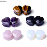Leosoxs Heart-shaped Stone Pinna Earrings Piercing Jewelry