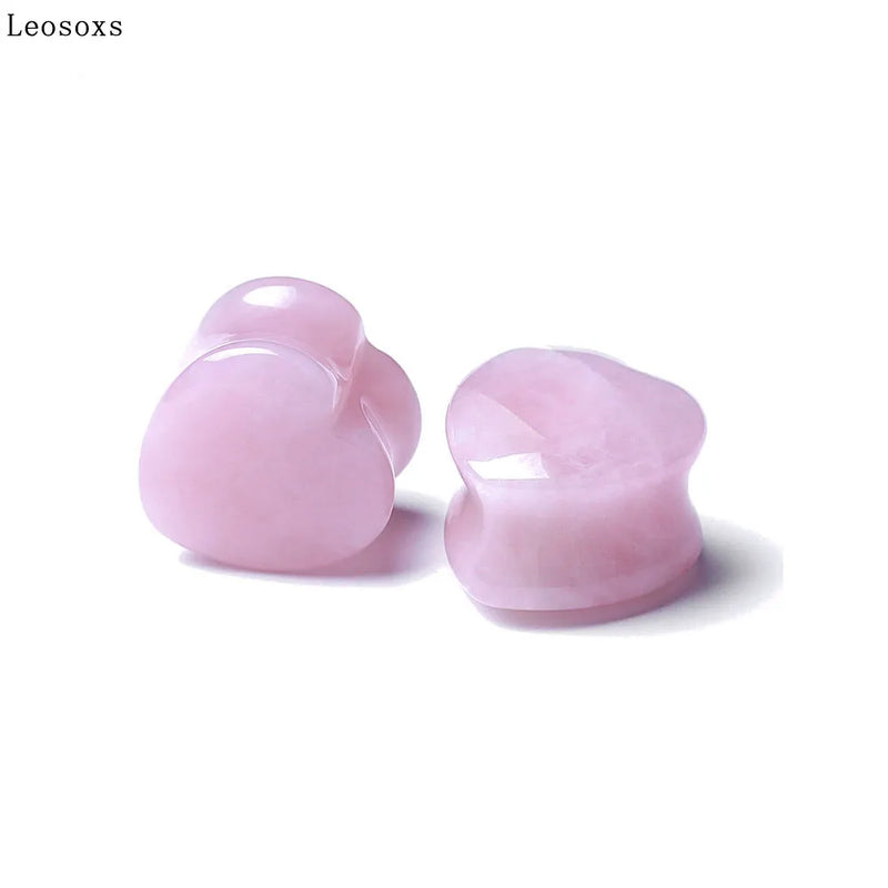 Leosoxs Heart-shaped Stone Pinna Earrings Piercing Jewelry