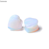 Leosoxs Heart-shaped Stone Pinna Earrings Piercing Jewelry