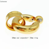 Leosoxs Stainless Steel Screw Tunnels Plugs Ear Piercing Ring Body Jewelry