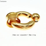 Leosoxs Stainless Steel Screw Tunnels Plugs Ear Piercing Ring Body Jewelry