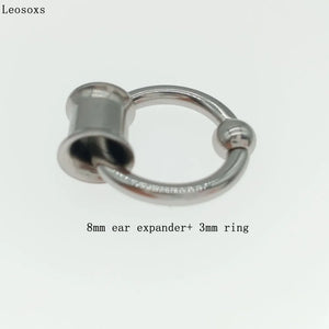 Surgical Steel Ear Flesh Double Flared Gauges BCR Ball Closure Nose Septum Ring