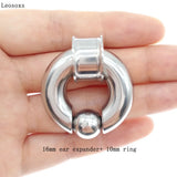 Surgical Steel Ear Flesh Double Flared Gauges BCR Ball Closure Nose Septum Ring