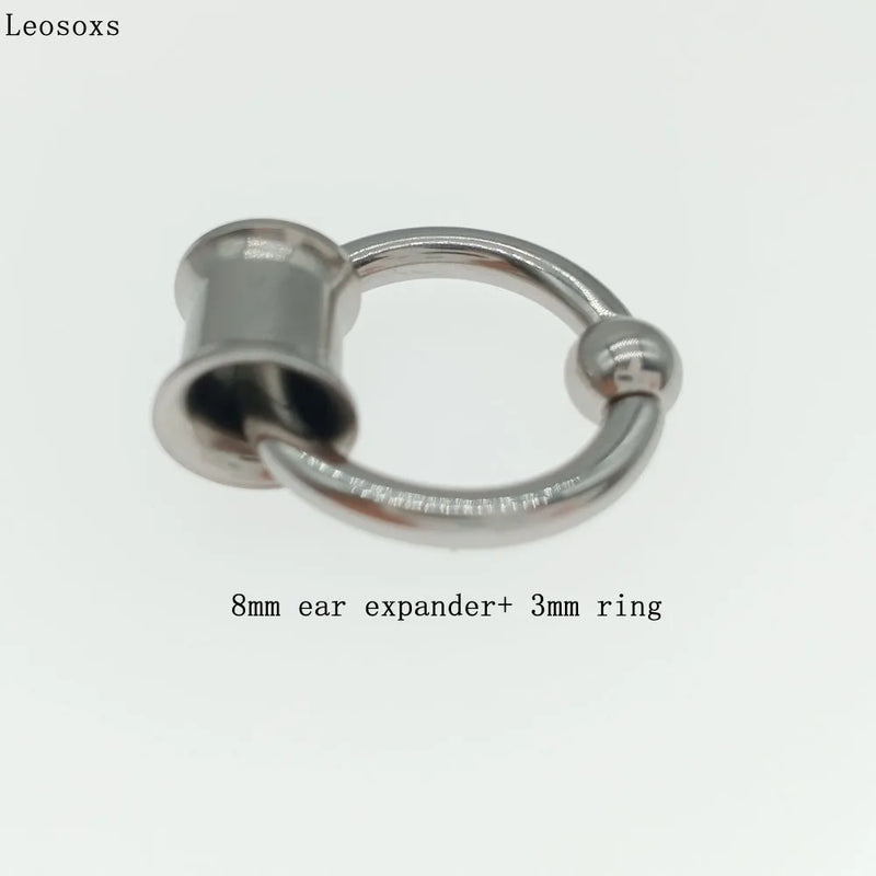 Surgical Steel Ear Flesh Double Flared Gauges BCR Ball Closure Nose Septum Ring