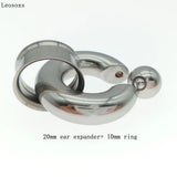 Surgical Steel Ear Flesh Double Flared Gauges BCR Ball Closure Nose Septum Ring