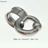 Surgical Steel Ear Flesh Double Flared Gauges BCR Ball Closure Nose Septum Ring