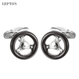 Lepton Car Steering Wheel Cufflinks for Mens Shirt Cuff