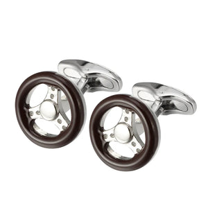 Lepton Car Steering Wheel Cufflinks for Mens Shirt Cuff